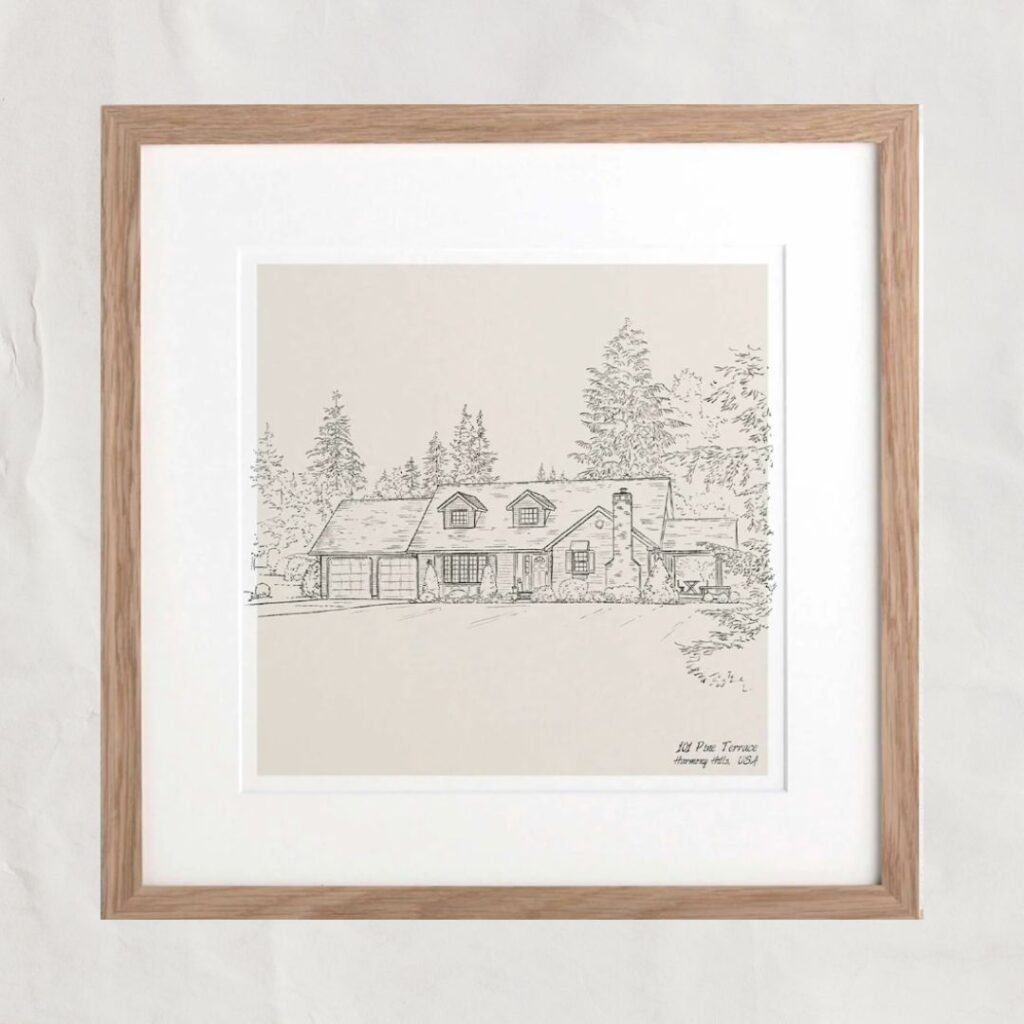 gift idea for grandparents and parents custom house portrait