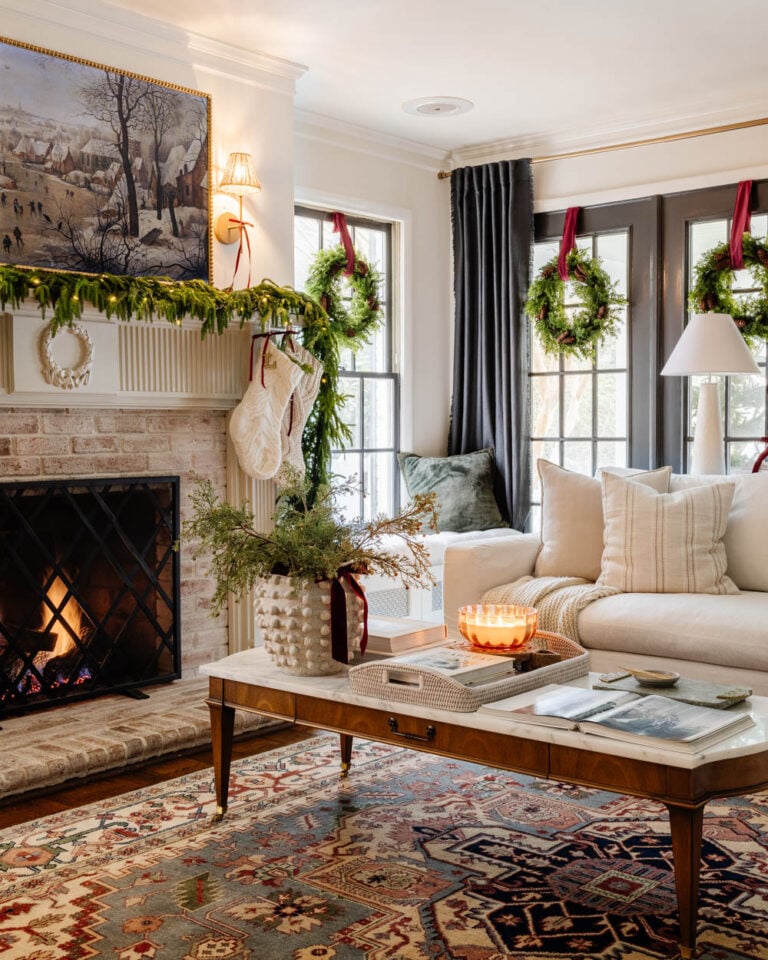 modern traditional colonial christmas home tour living room