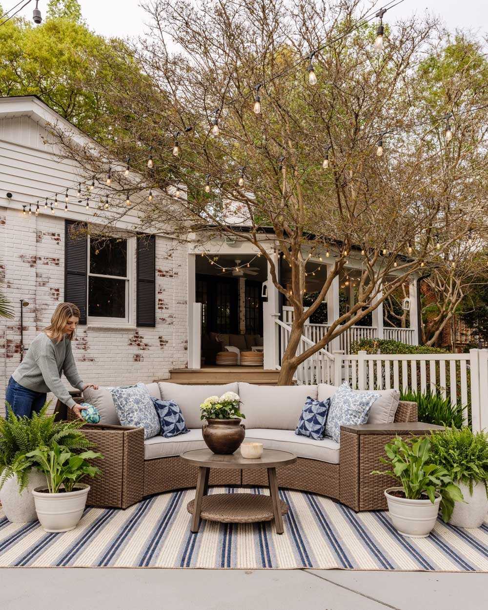 curved outdoor furniture with storage