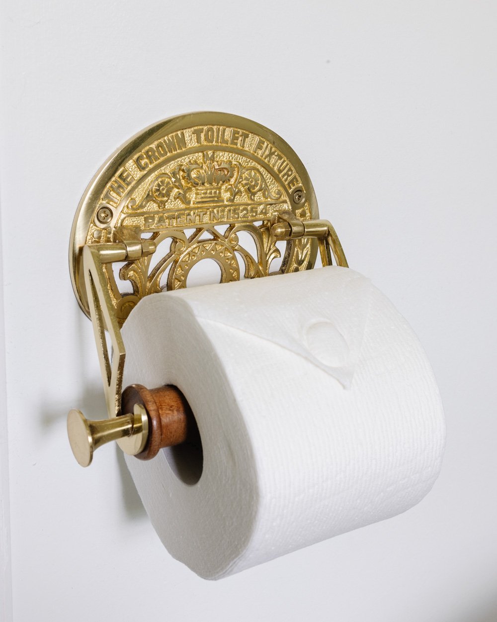 support de papier toilette en laiton antique
