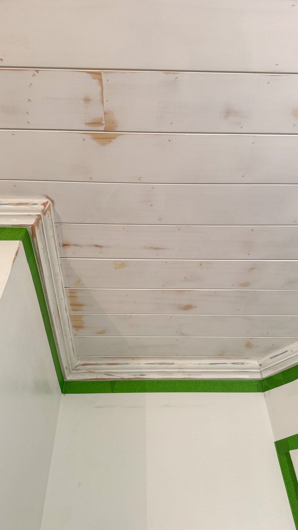 how to hide attic door in ceiling with tongue and groove