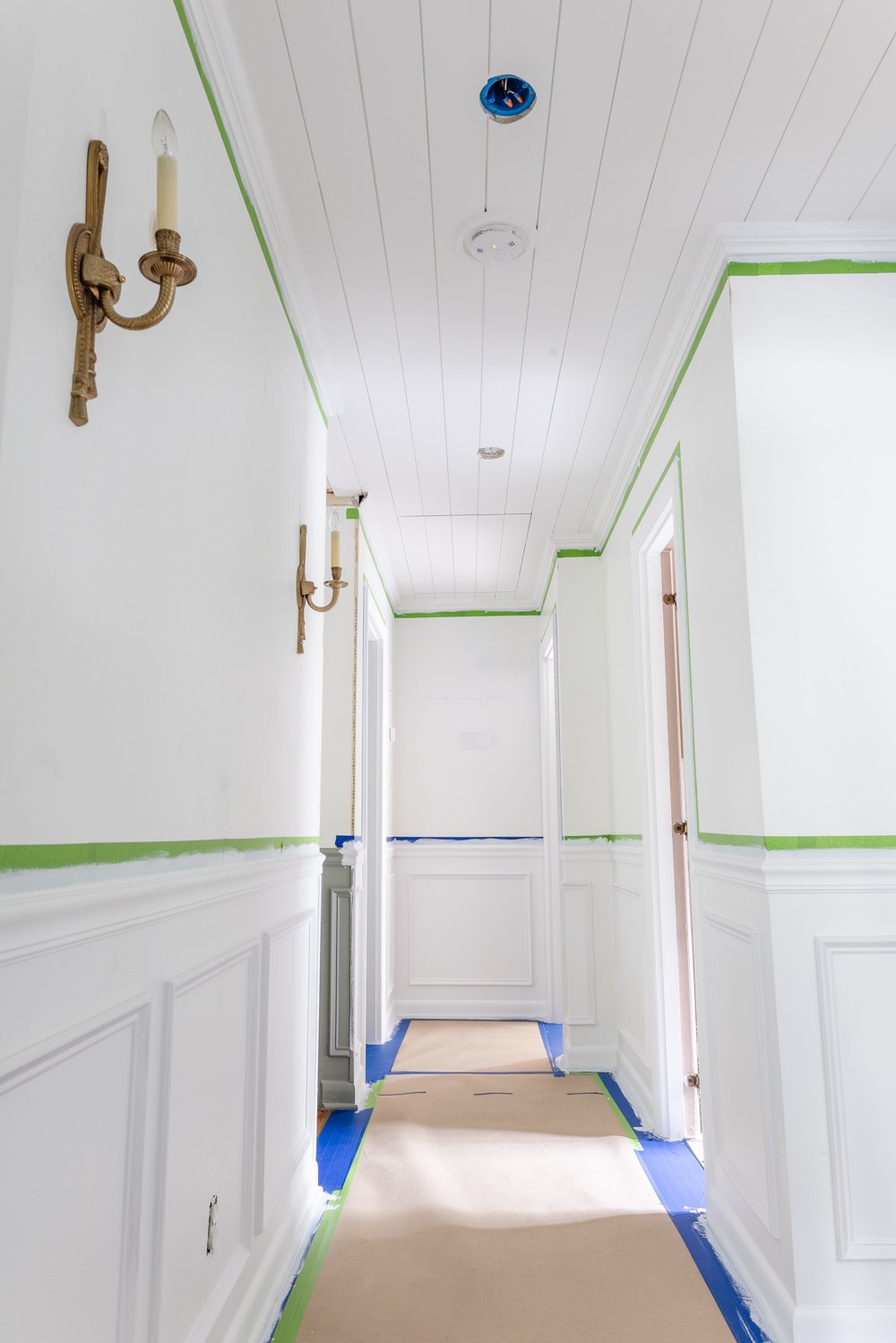 how to hide attic door in ceiling with tongue and groove