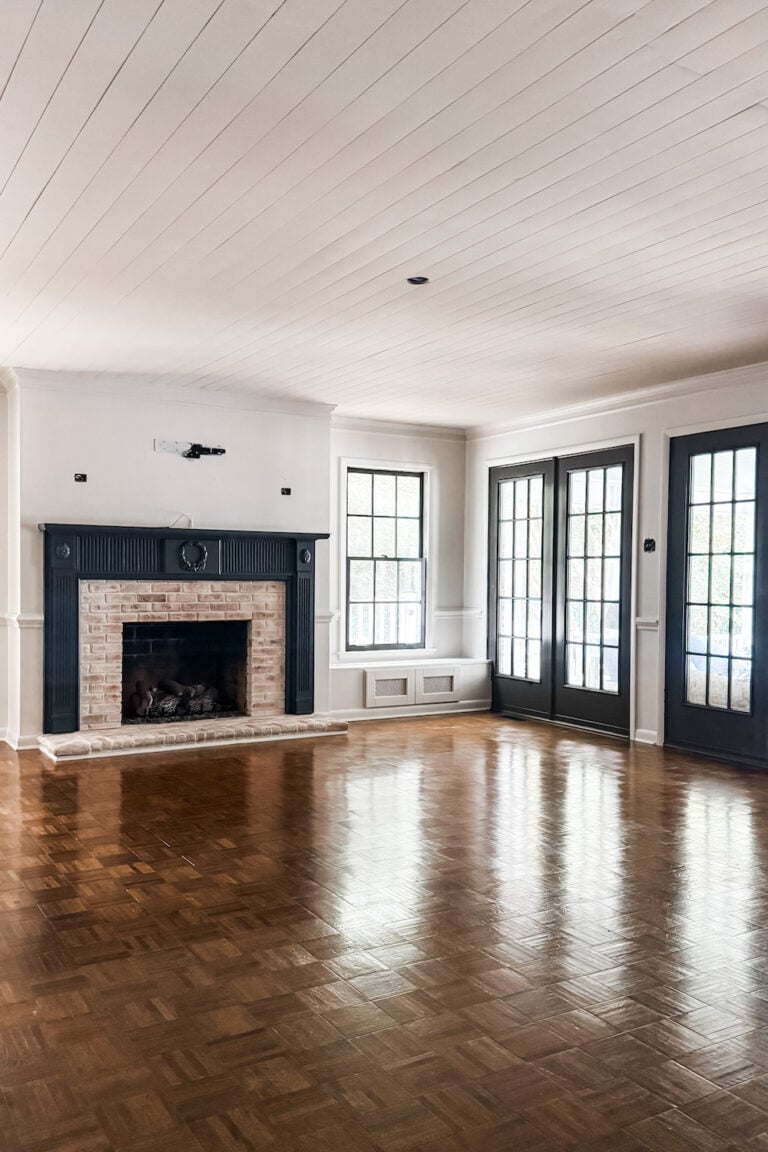 DIY shiplap ceiling