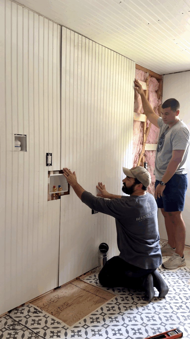 DIY Beadboard Wall Paneling + Why We Skipped Using Drywall - Bless'er House