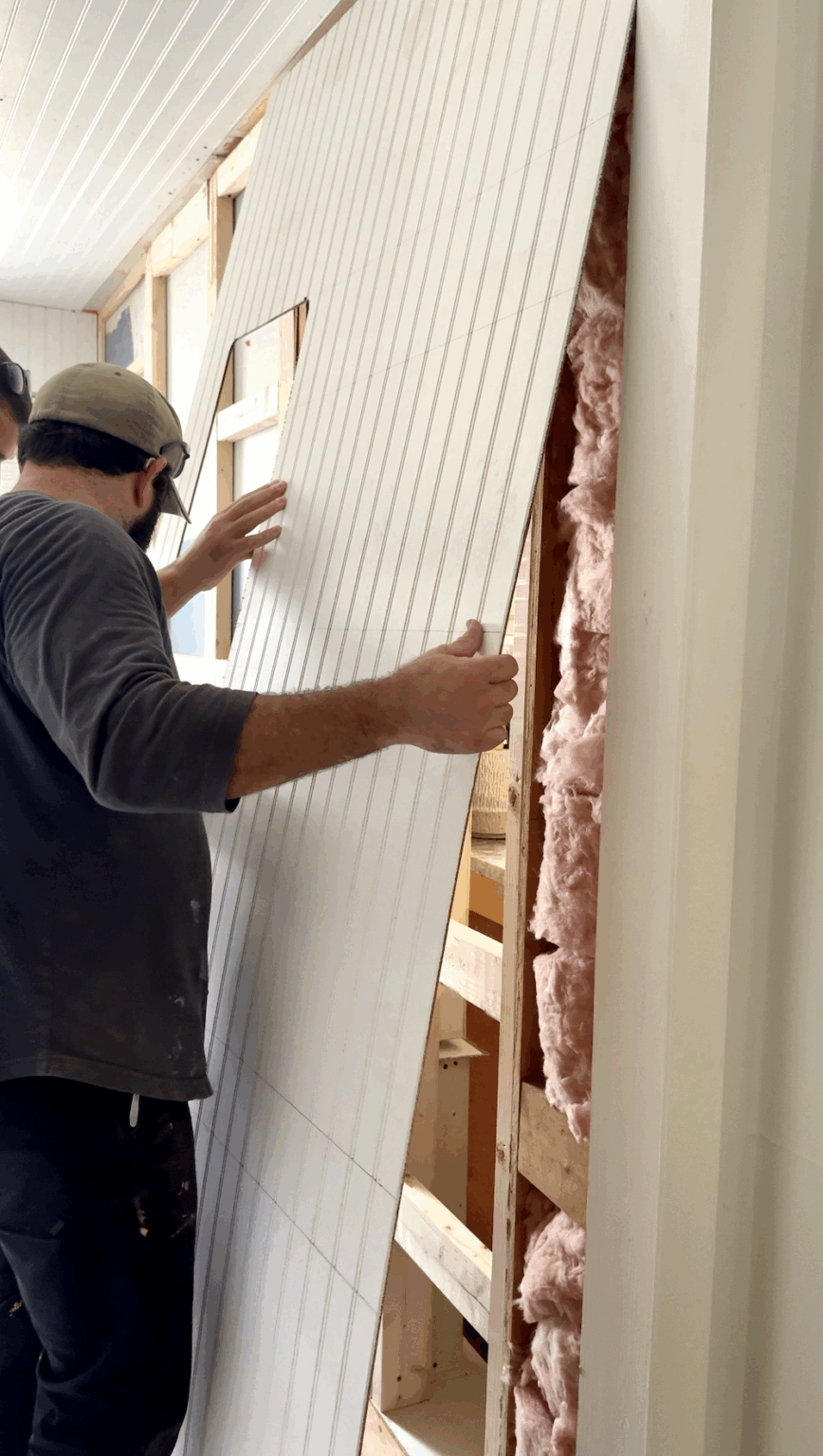 DIY Beadboard Wall Paneling + Why We Skipped Using Drywall - Bless'er House