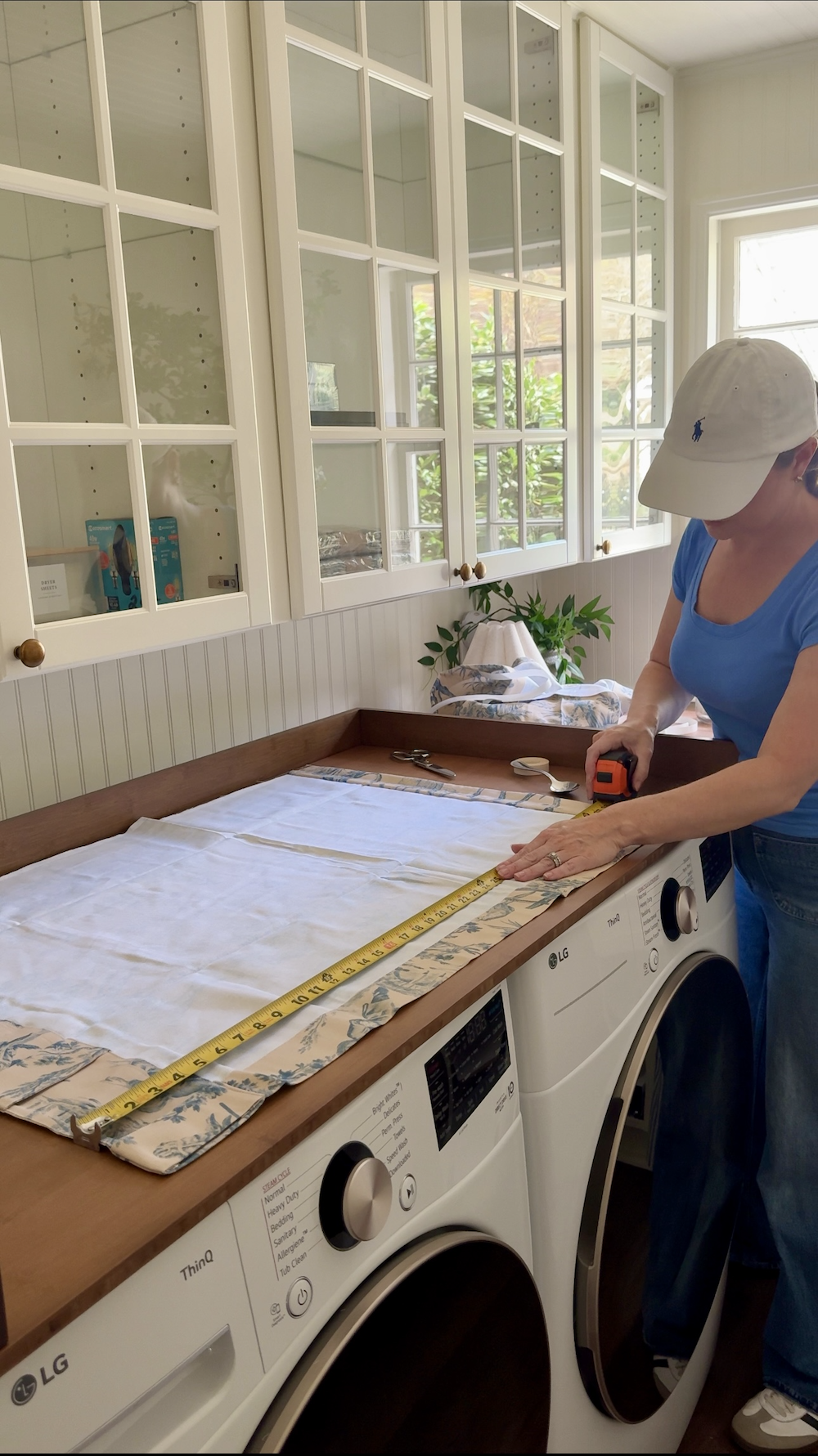 No Sew DIY Fabric Cabinet Doors That Hide Clutter in Style