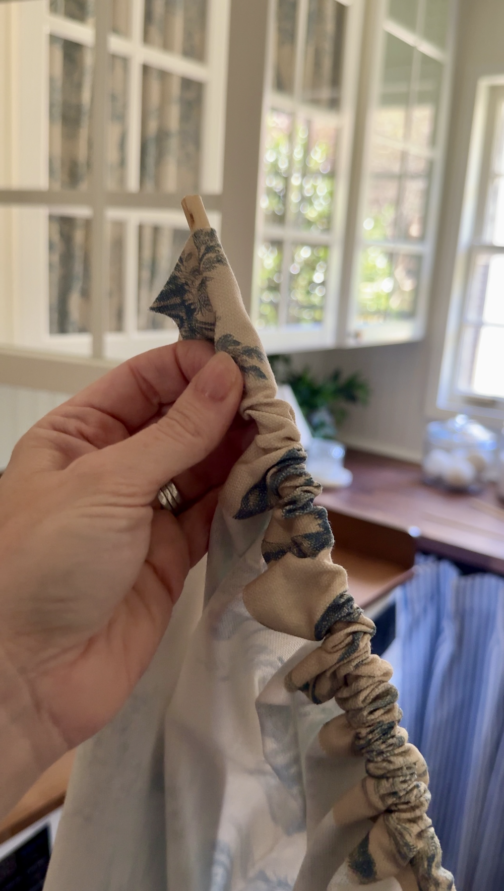 No Sew DIY Fabric Cabinet Doors That Hide Clutter in Style