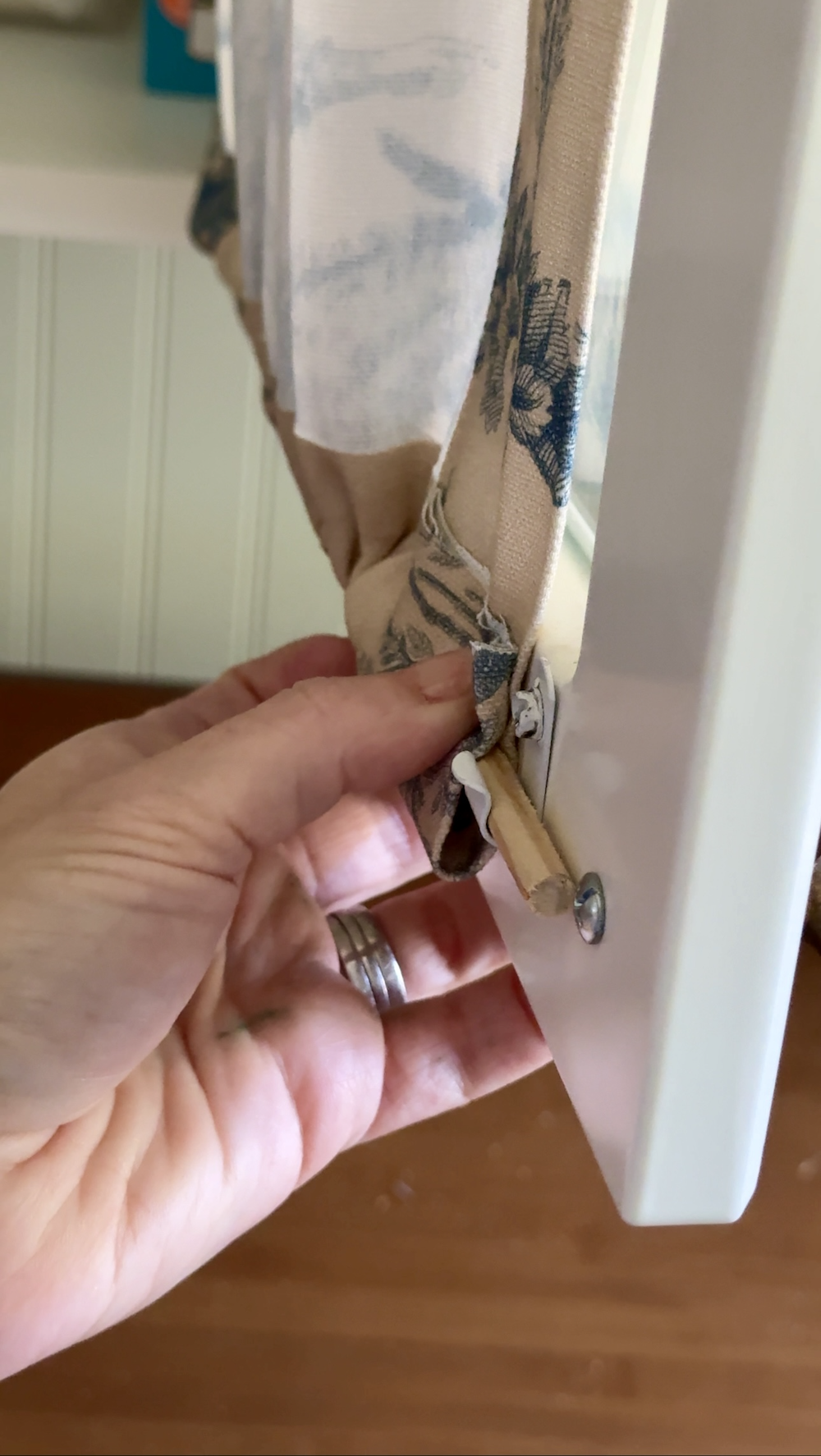 No Sew DIY Fabric Cabinet Doors That Hide Clutter in Style