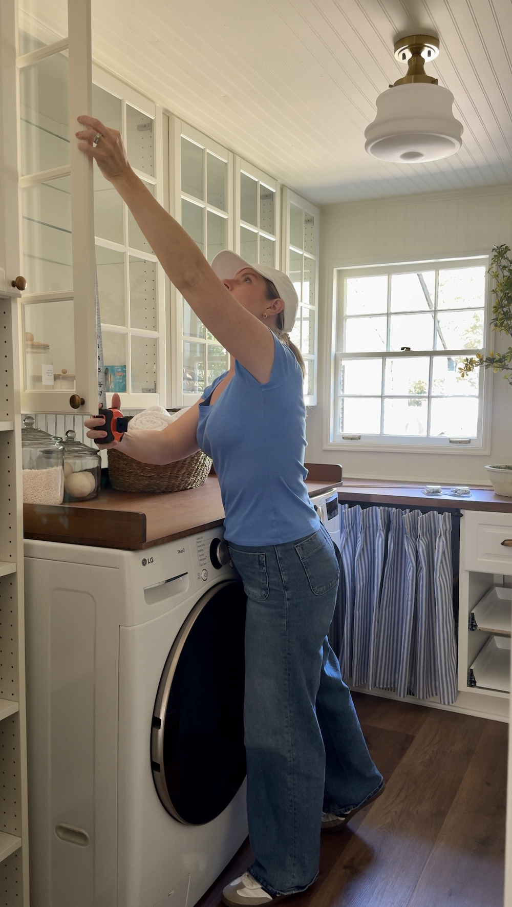 No Sew DIY Fabric Cabinet Doors That Hide Clutter in Style