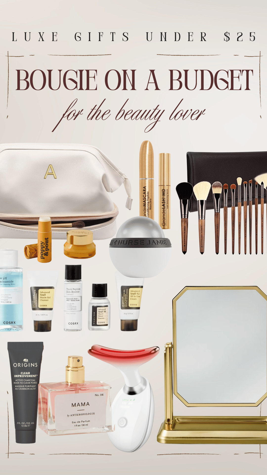 cheap gift ideas under $25 beauty skincare makeup mom grandma girlfriend sister aunt best friend