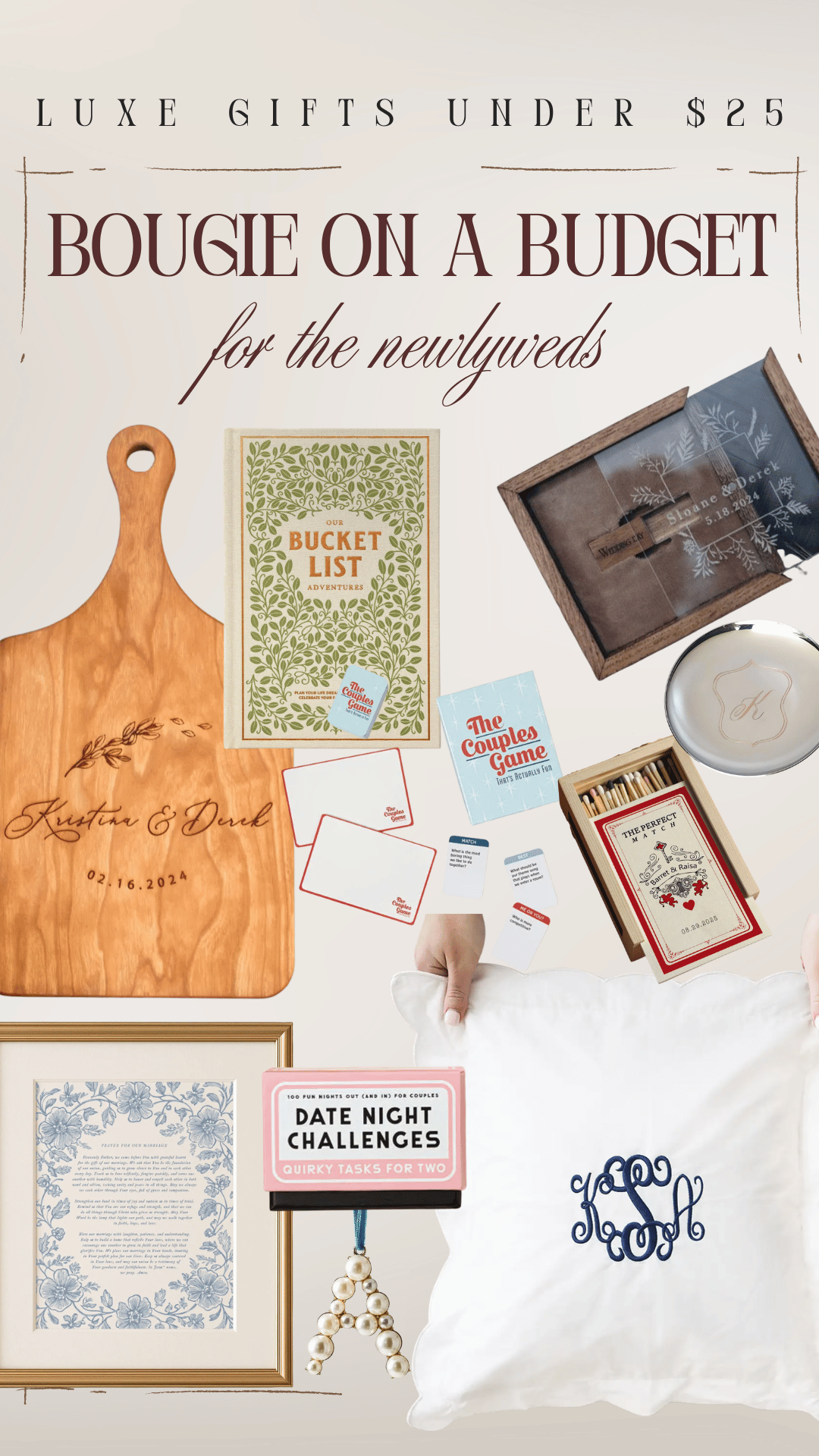 cheap gift ideas under $25 housewarming newlywed couple couples