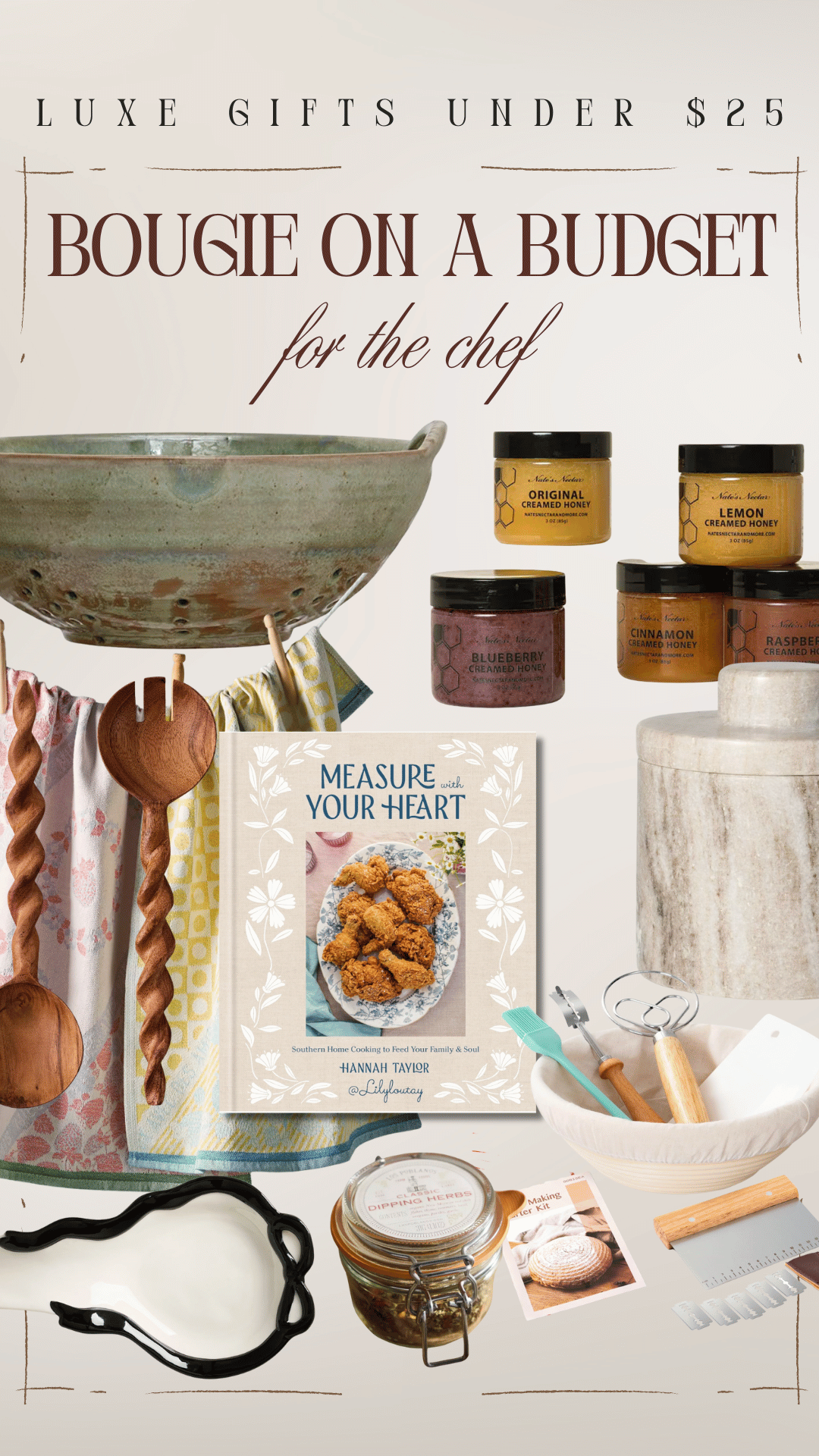cheap gift ideas under $25 chef foodie cooking mom grandma girlfriend sister aunt best friend