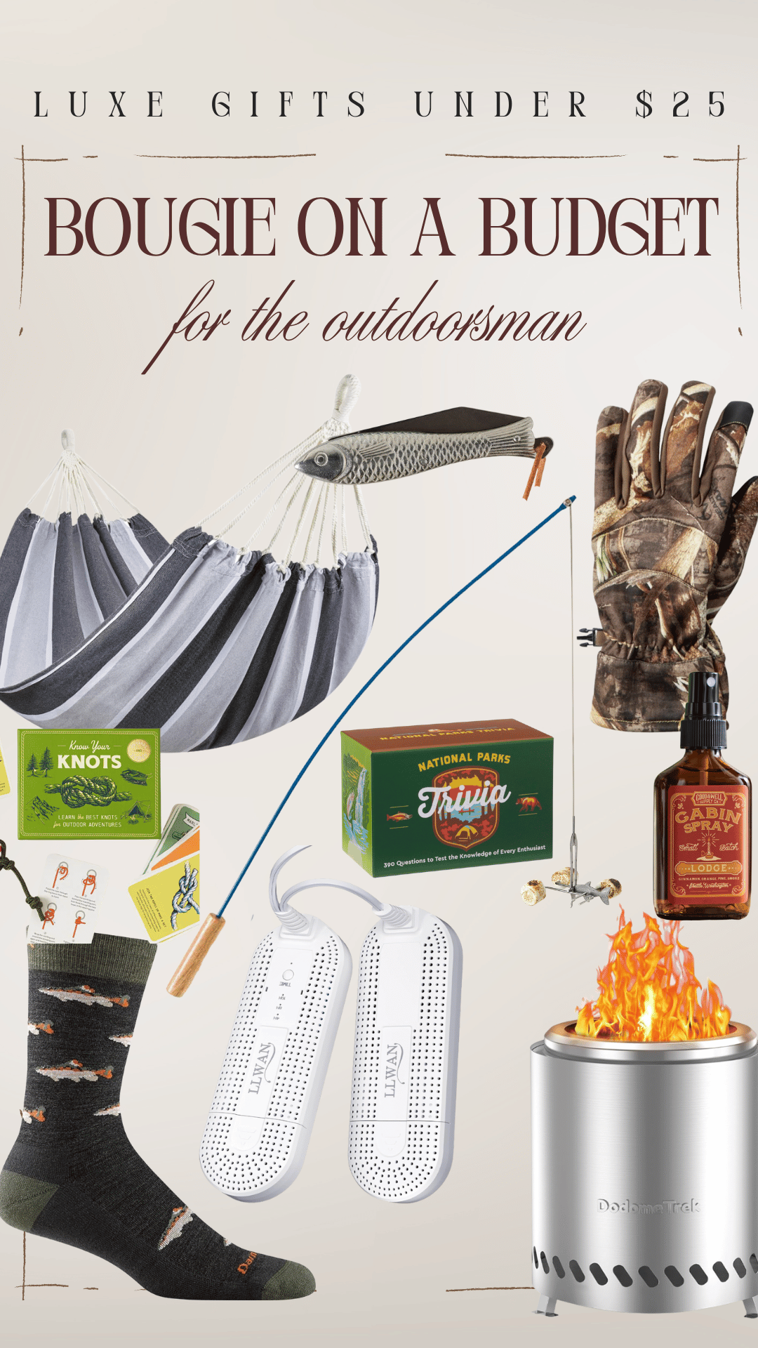 cheap gift ideas under $25 for him outdoorsy outdoor outdoorsman hiking camping fishing hunting dad grandpa uncle brother friend boyfriend