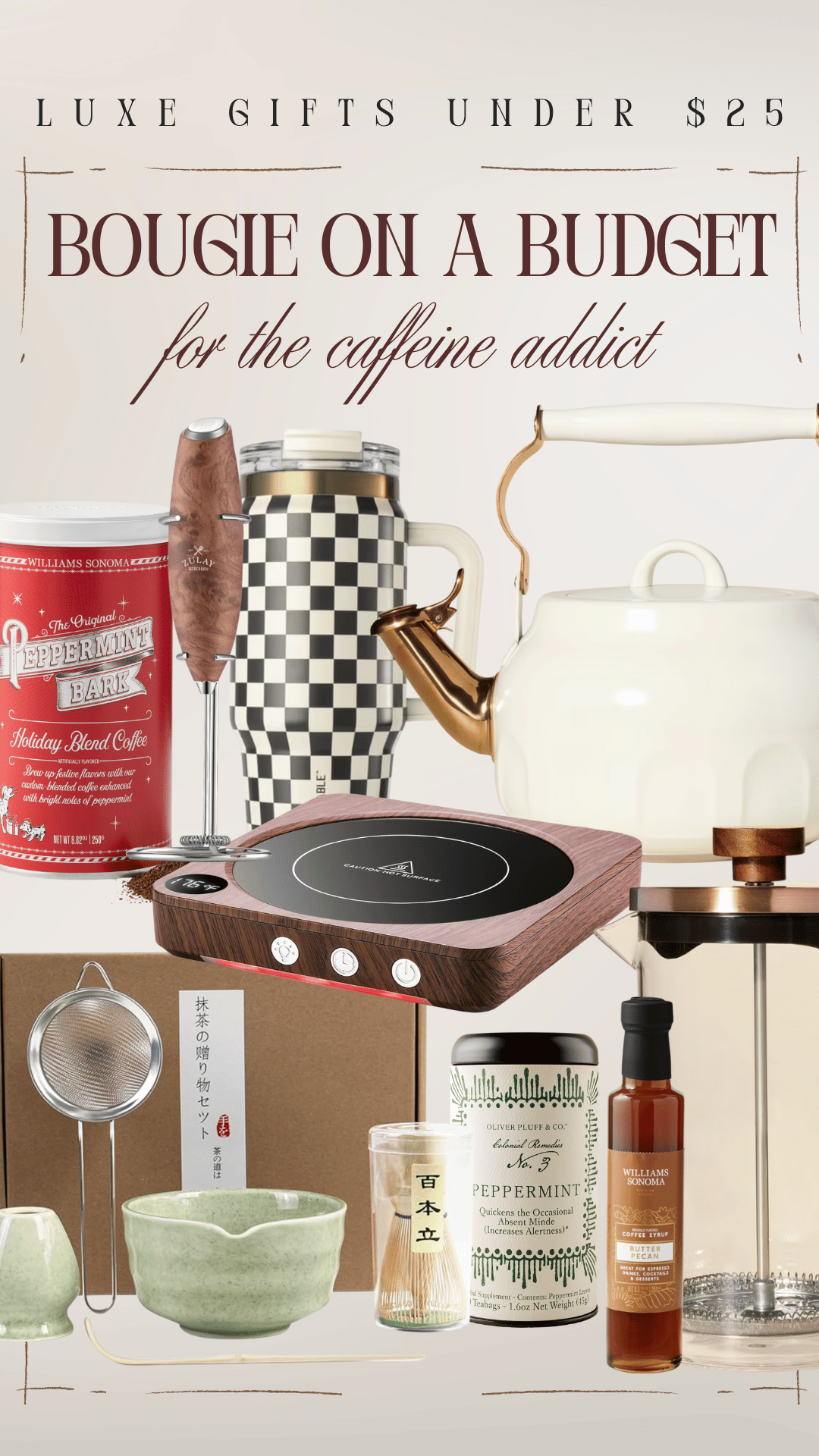 cheap gift ideas under $25 coffee tea caffeine addict mom grandma girlfriend sister aunt best friend