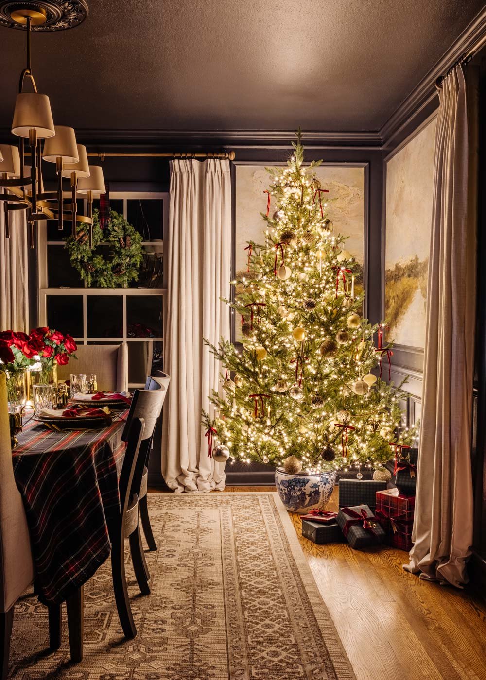 modern traditional candlelight christmas home tour