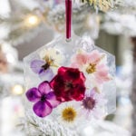 diy pressed flower ornaments christmas craft girl's night