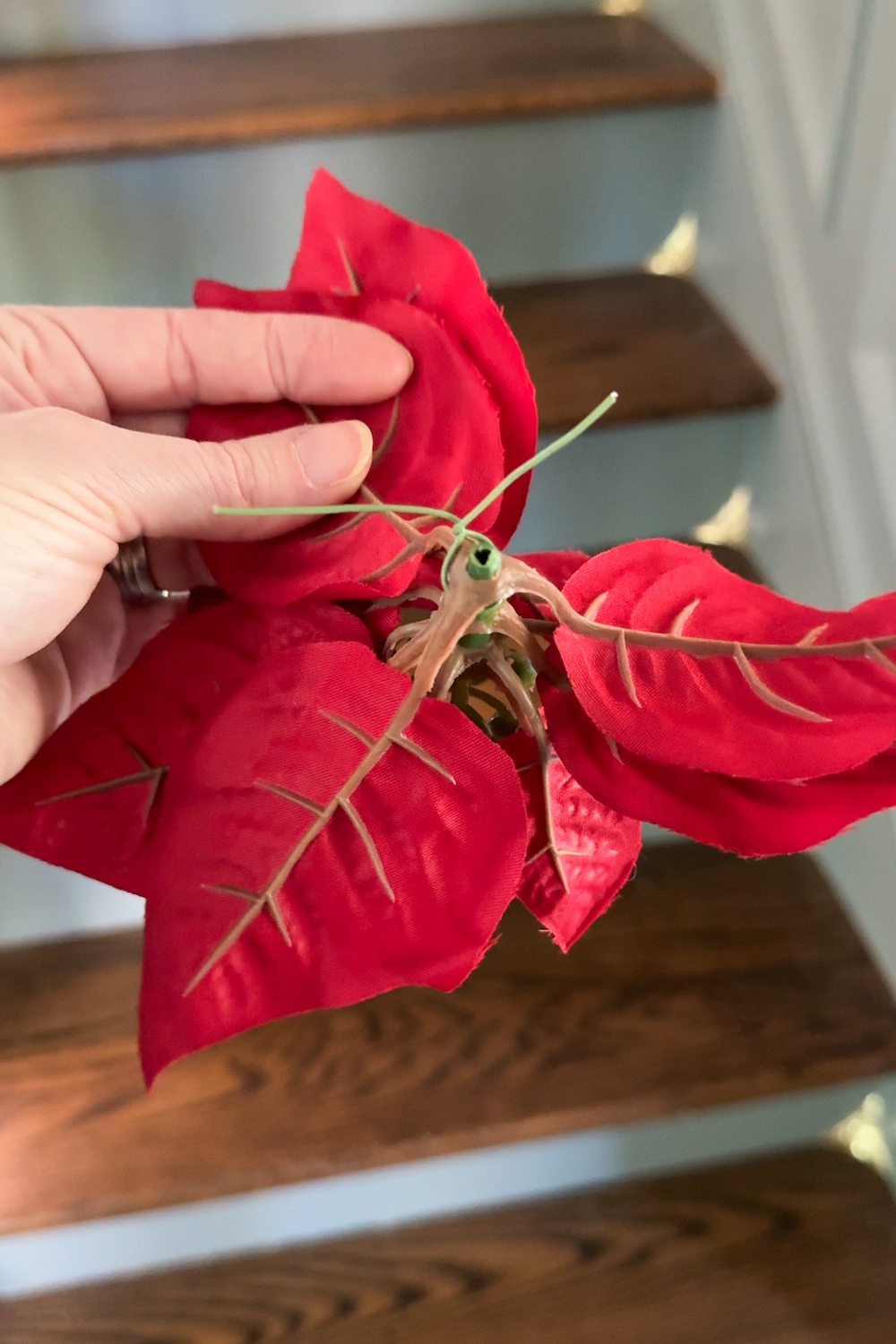 how to hang doorway garland inside with no damage for Christmas