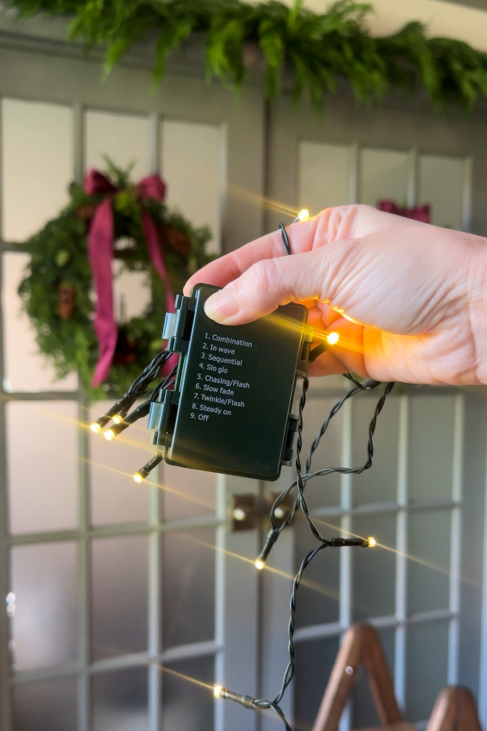 how to hang doorway garland inside with no damage for Christmas