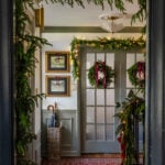 how to hang doorway garland inside with no damage for Christmas