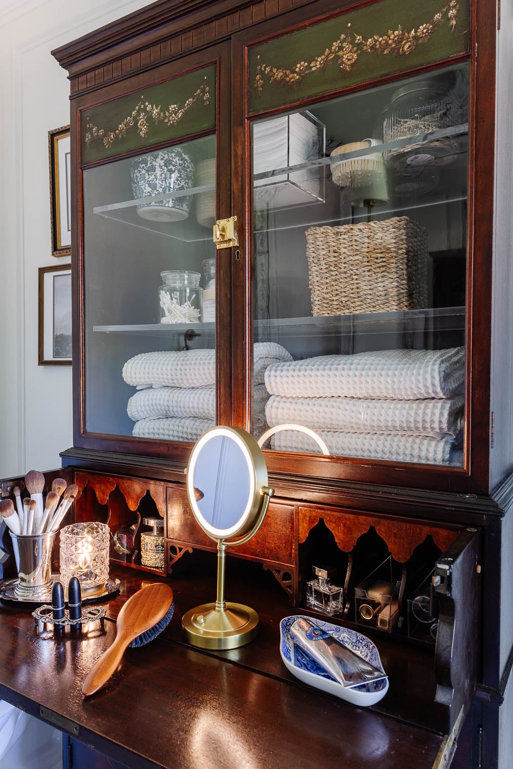 secretary desk makeup vanity bathroom storage