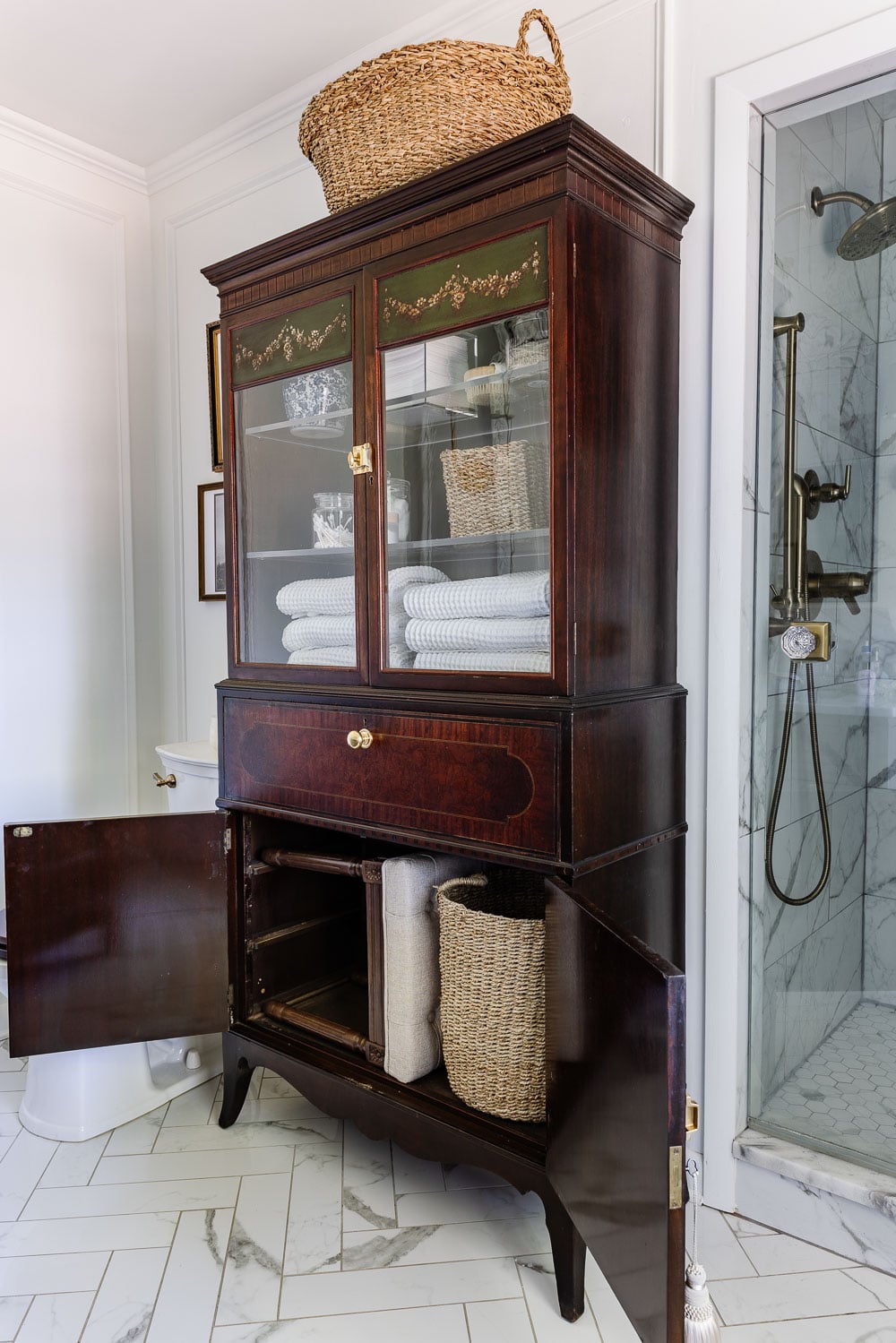 secretary desk makeup vanity bathroom storage