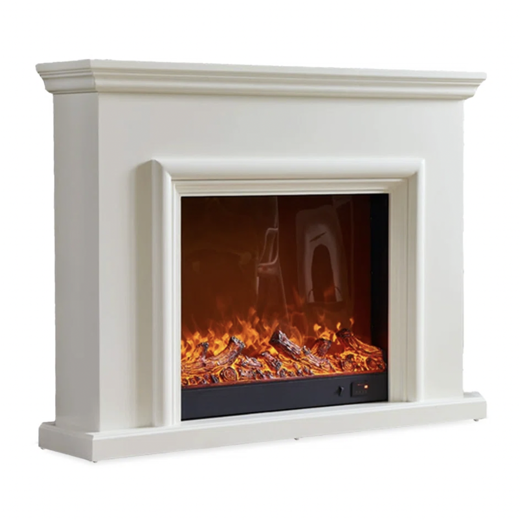 Plaster-Look Modern Electric Fireplace