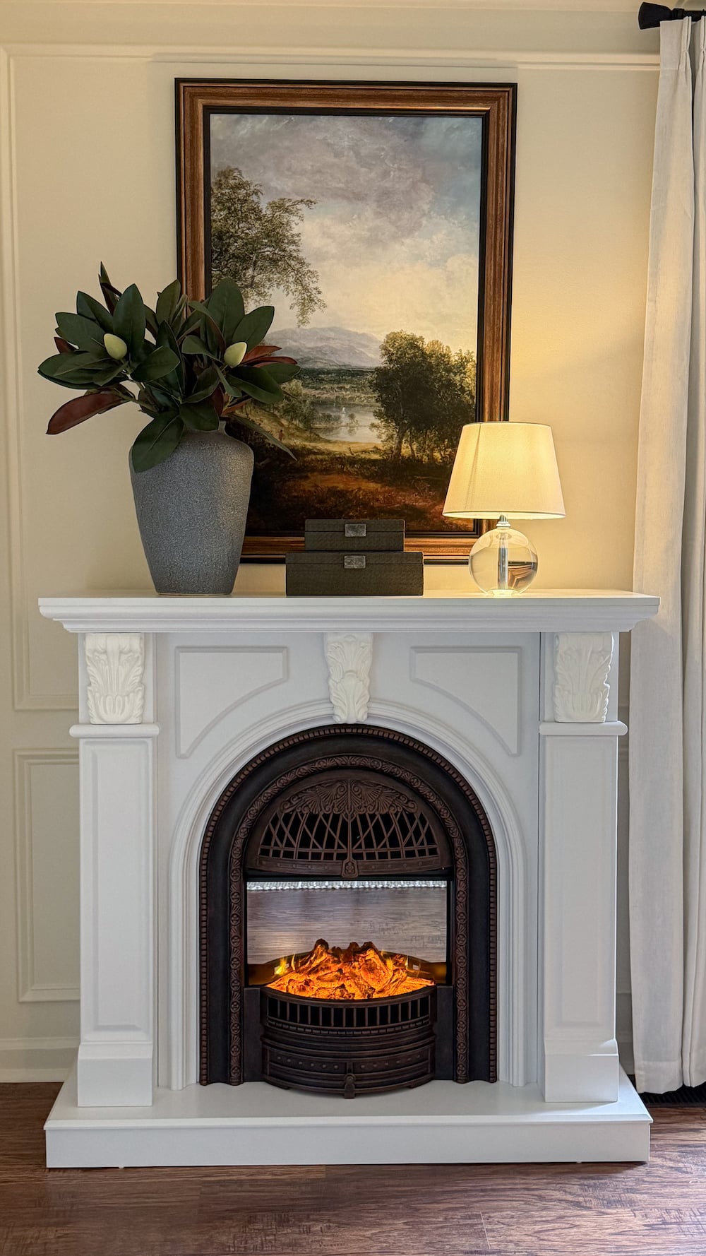 best electric fireplace in a bedroom