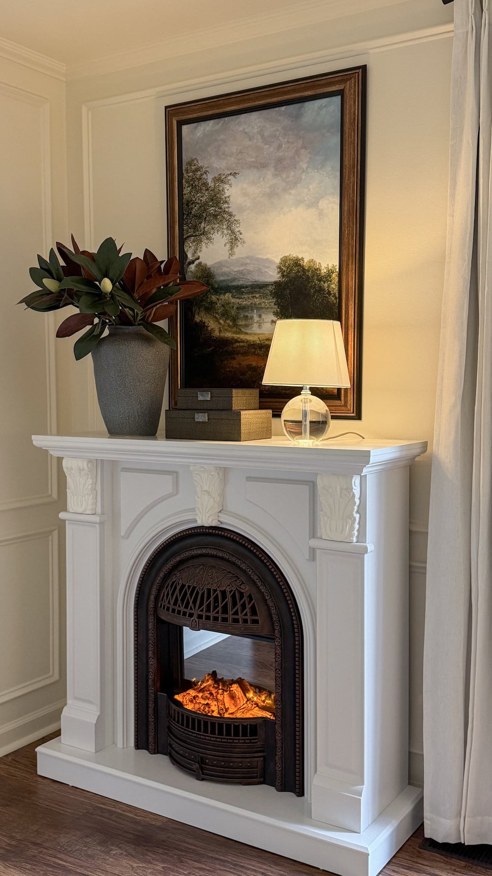 best electric fireplace in a bedroom